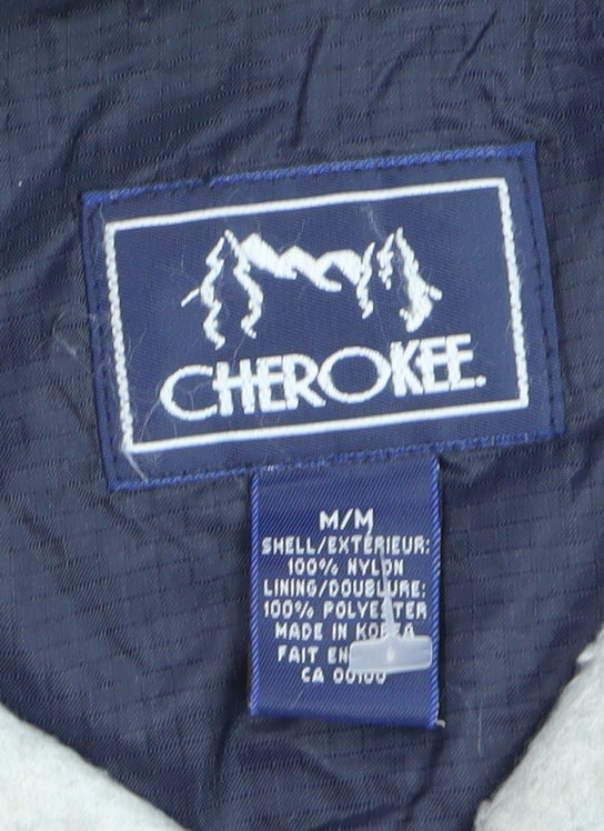 Cherokee Men's Blue Windbreaker Jacket M Nylon Zip Casual