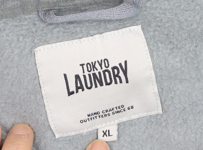 Tokyo Laundry Men’s Grey XL Button-Up Casual Shirt Long Sleeve Cotton Blend
