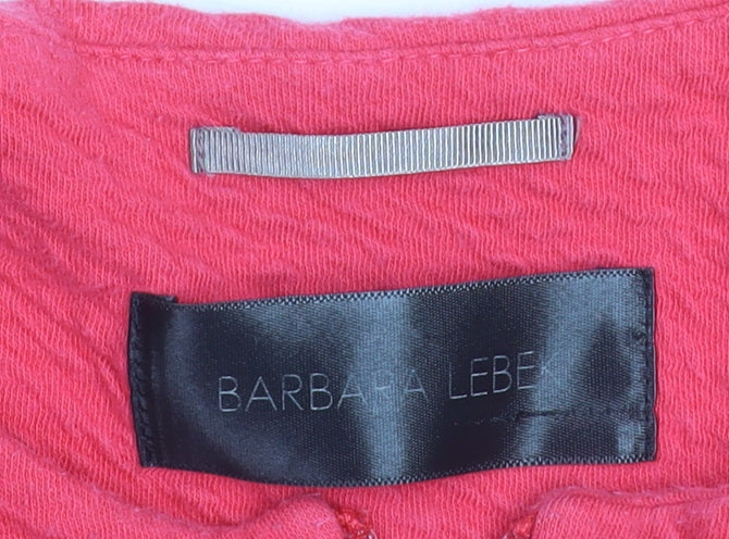 Barbara Lebek Womens Pink Zip Up Jacket Size 14 Casual Knit