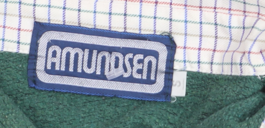 Amundsen Men's Green Collared Henley Jumper Size S