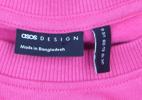 ASOS DESIGN Womens Pink Long Sleeve Midi T-Shirt Dress Size 10