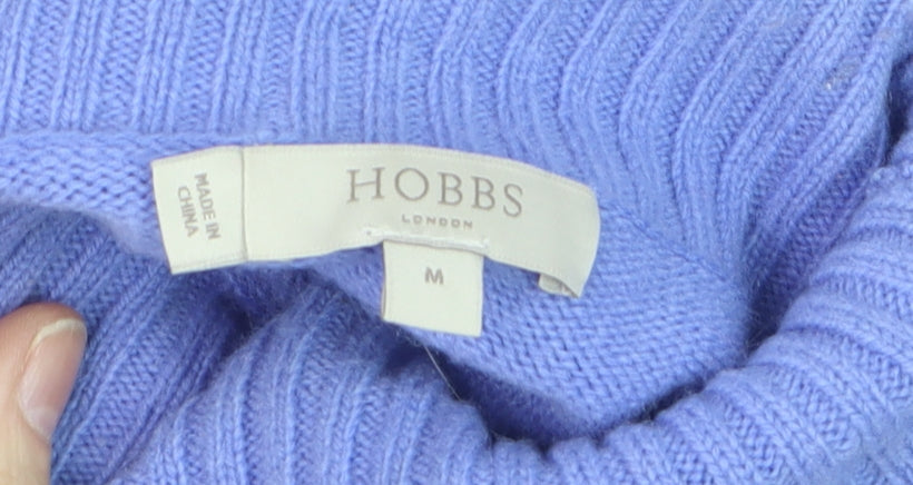Hobbs Women’s Blue Roll Neck Wool Jumper Size M