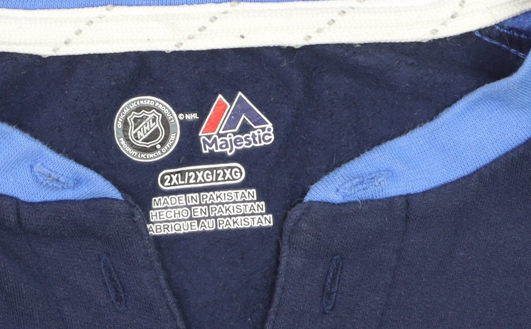 Majestic Men’s Blue 2XL NHL Sports Sweatshirt Regular Fit