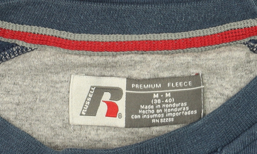 Russell Men’s Blue Crew Neck Pullover Sweatshirt Fleece Size M