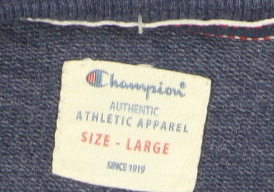 Champion Men's Blue Crew Neck Pullover Sweatshirt Size L