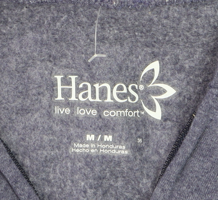 Hanes Men's Blue Full Zip Fleece Hoodie Size M