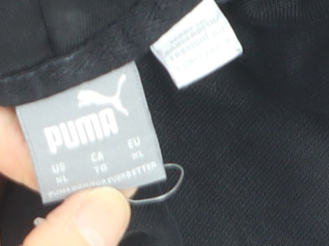 Puma Men's Black Pullover Hoodie XL Fleece Cotton Blend