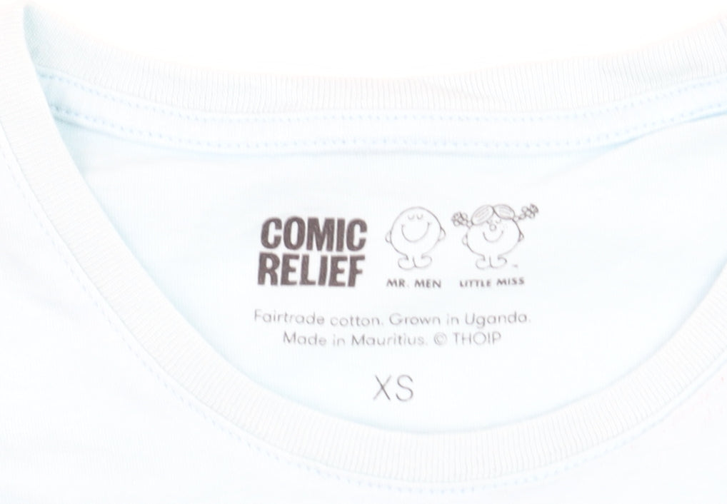 Comic Relief Mr. Grumpy Blue Cotton Women's XS T-Shirt
