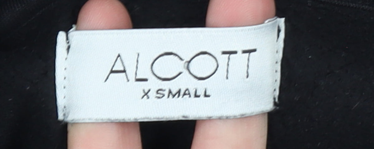 Alcott Womens Black XS 1/2 Zip Hoodie Sweatshirt