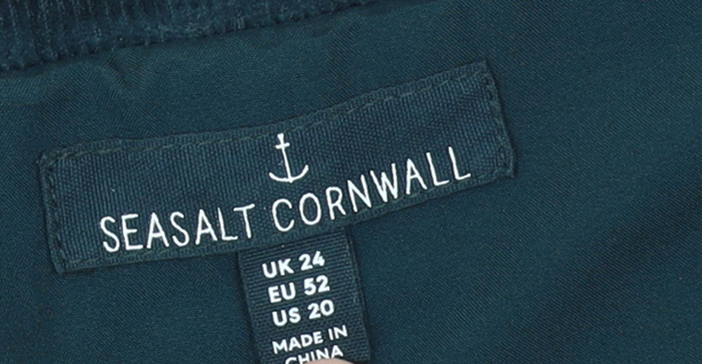 Seasalt Cornwall Women Blue Cotton Corduroy Pinafore Dress UK 24