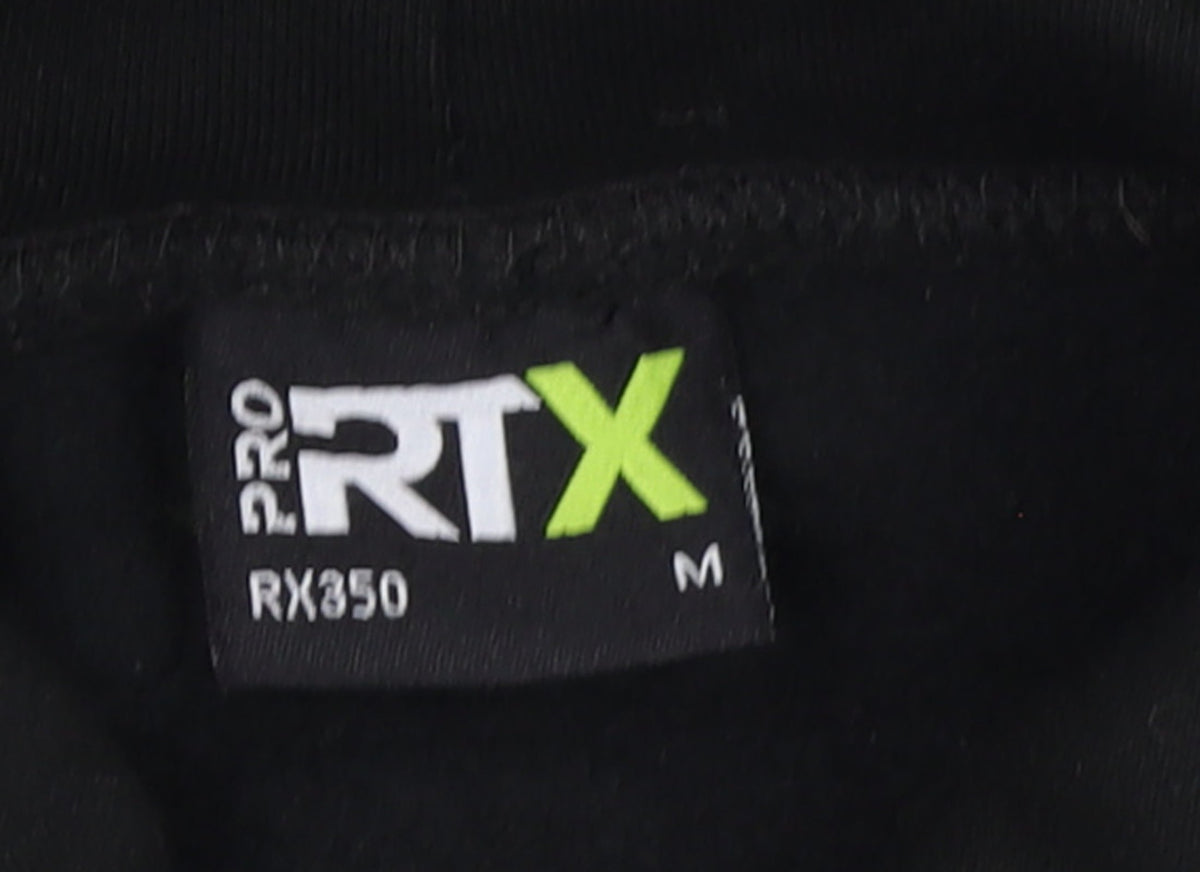 PRO RTX Men's Black Pullover Hoodie M Regular Fit Graphic Fleece