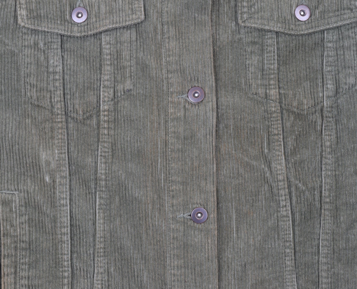 Zara Women Green Corduroy Button Jacket XS Classic Style