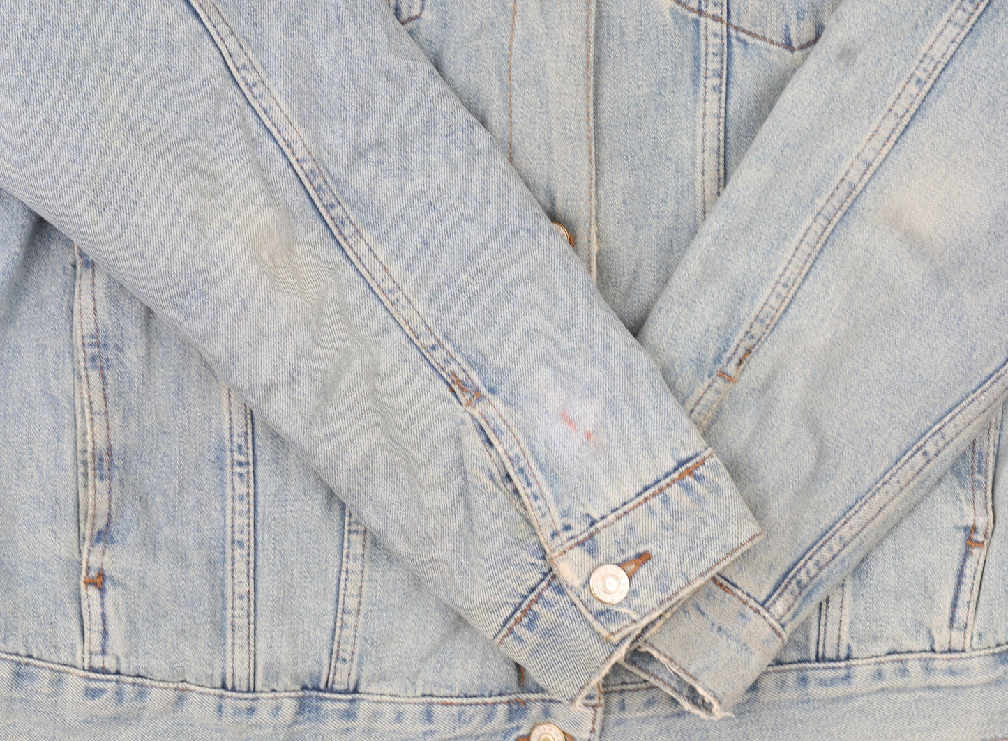 Topshop Women's Blue Denim Shearling Lined Jacket Size 16