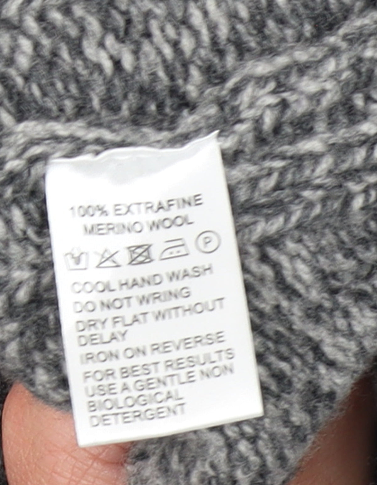 Charles Tyrwhitt Women’s Grey Merino Wool Roll Neck Cable Jumper L