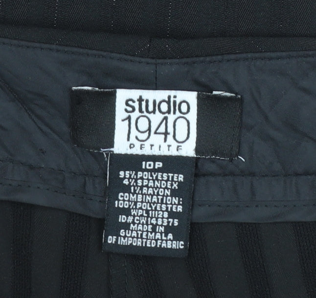 Studio 1940 Women’s Black Pinstripe Petite Dress Trousers Size 10P