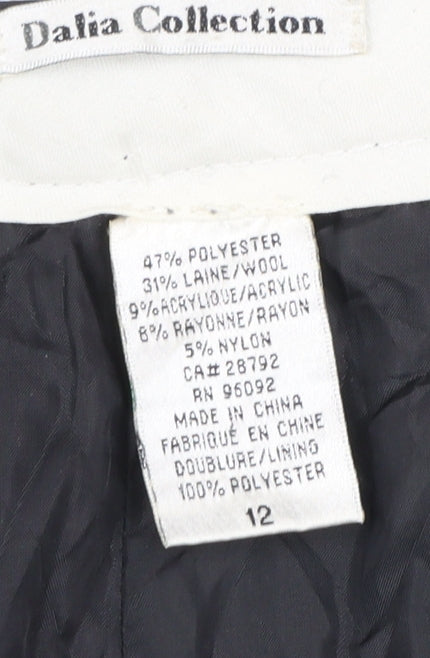 Dalia Collection Women's Grey Wool Blend Dress Pants Size 12