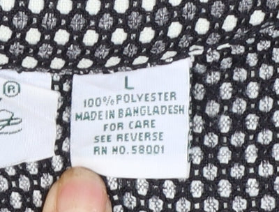Joanna Womens Black White Check Blazer Jacket Size L Polyester