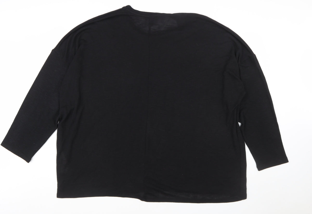 New Look Women Black Rhinestone Plus Size 32 Pullover Jumper
