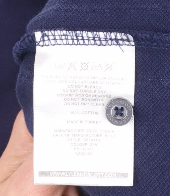 Lyle & Scott Men's Blue Cotton Polo Shirt Size L