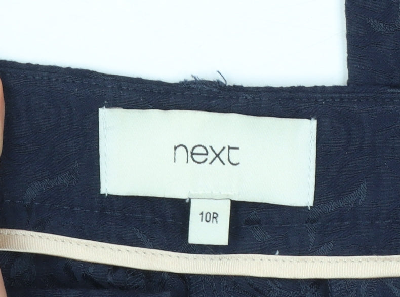 Next Women Blue Floral Jacquard Cropped Slim Trousers Size 10