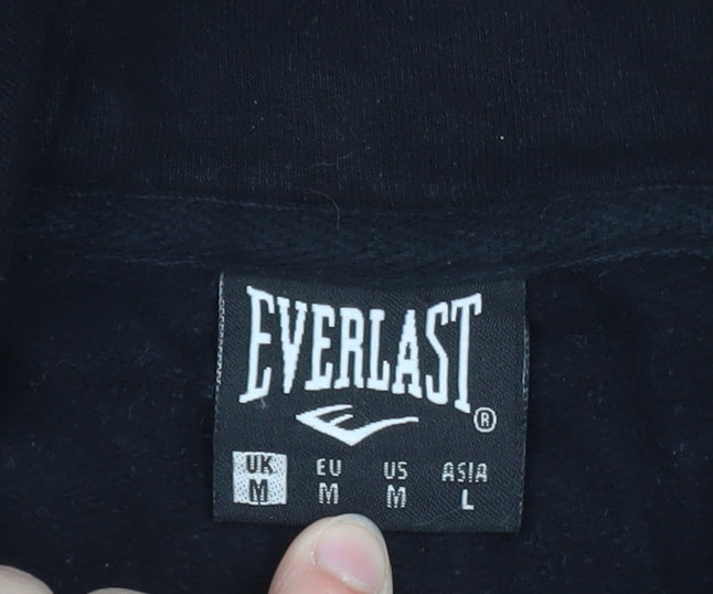 Everlast Mens Black Pullover Hoodie Medium Sports Fleece