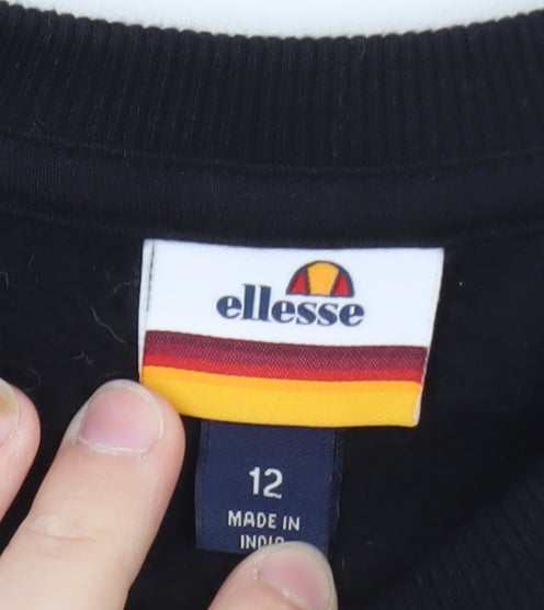 Ellesse Men's Black Colourblock Logo Sweatshirt Size M Pullover