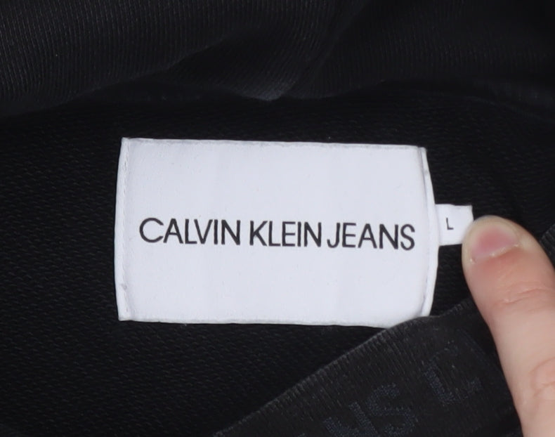 Calvin Klein Jeans Men's Black L Pullover Hoodie with Logo