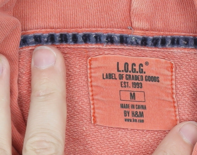 H&M L.O.G.G Women’s Coral Pullover Hoodie Size M Casual Cotton