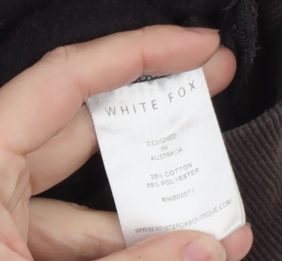 White Fox Women Black Cherry Bomb Pullover Hoodie S/M Cotton Blend