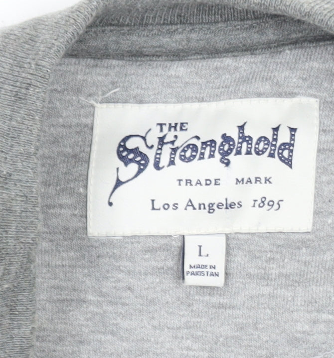 The Stronghold Men's Grey Crew Neck Pullover Sweatshirt L