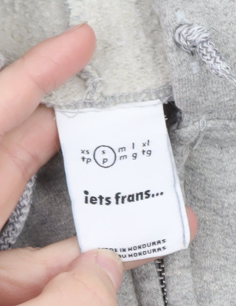 iets frans... Men's Grey Full Zip Hoodie Size S Fleece Cotton Blend
