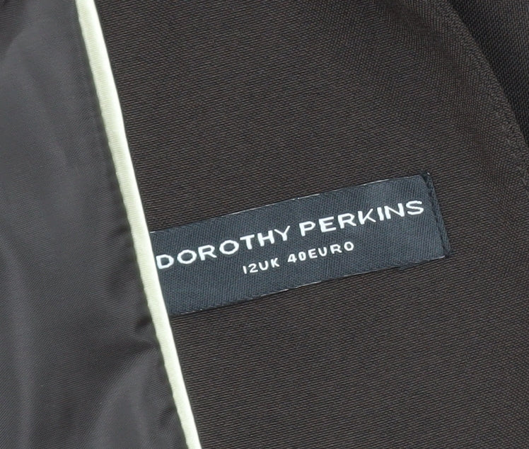 Dorothy Perkins Women Brown Size 12 Classic Two-Button Blazer
