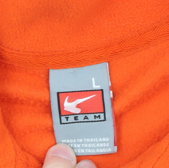 Nike Men's Orange Fleece 1/4 Zip Pullover Sweatshirt L