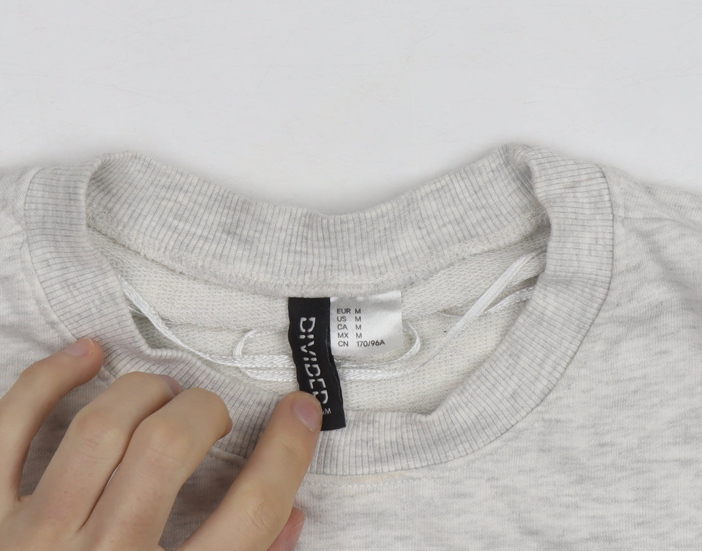 H&M Divided Women's Grey Cropped Pullover Sweatshirt Size 12