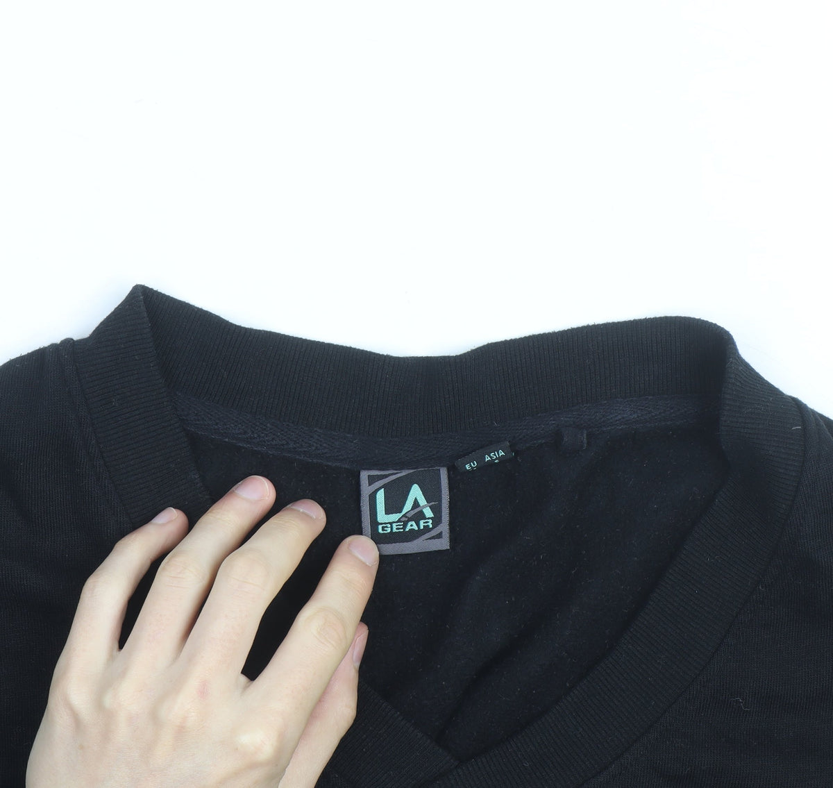 LA Gear Women's Black V-Neck Pullover Sweatshirt Size 8