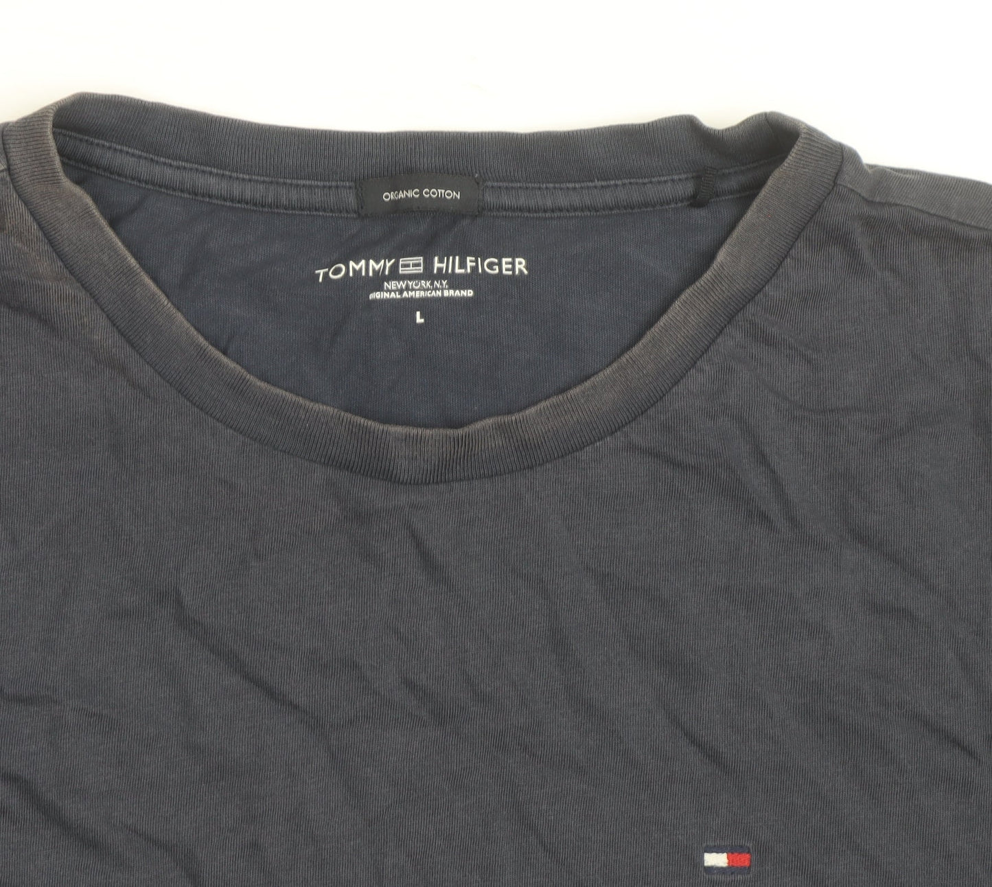 Tommy Hilfiger Men's Navy Crew Neck Organic Cotton T-Shirt L