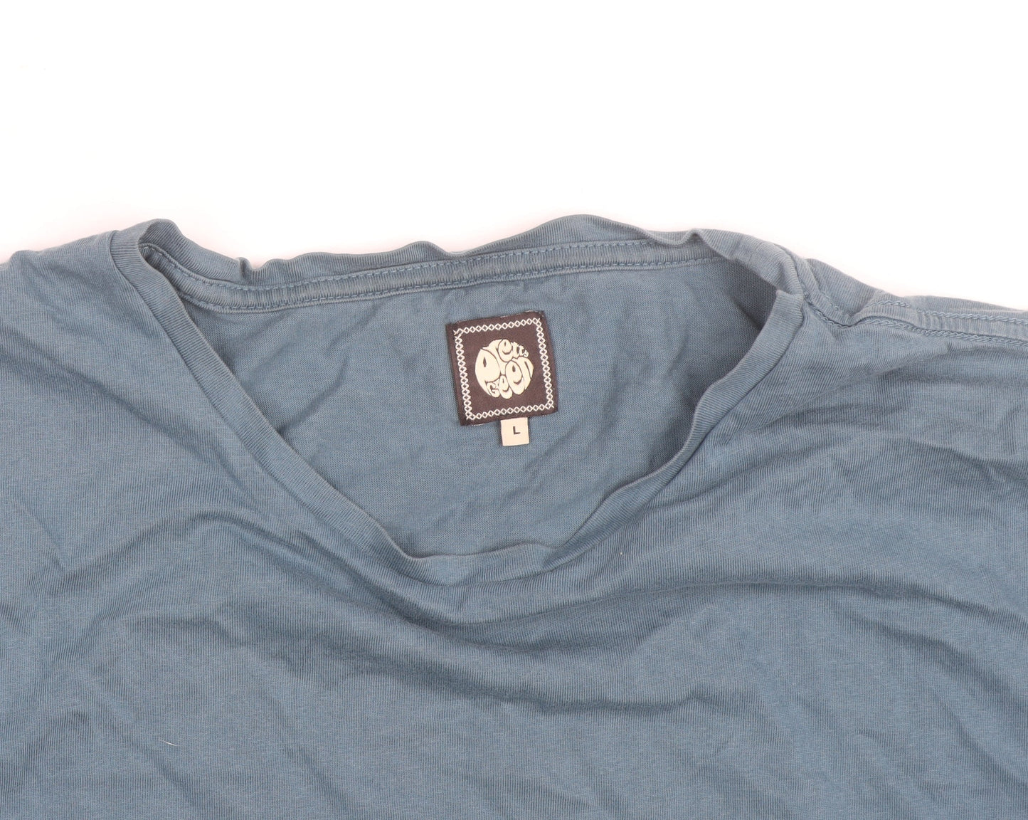 Pretty Green Men's Blue Cotton Crew Neck Short Sleeve T-Shirt L