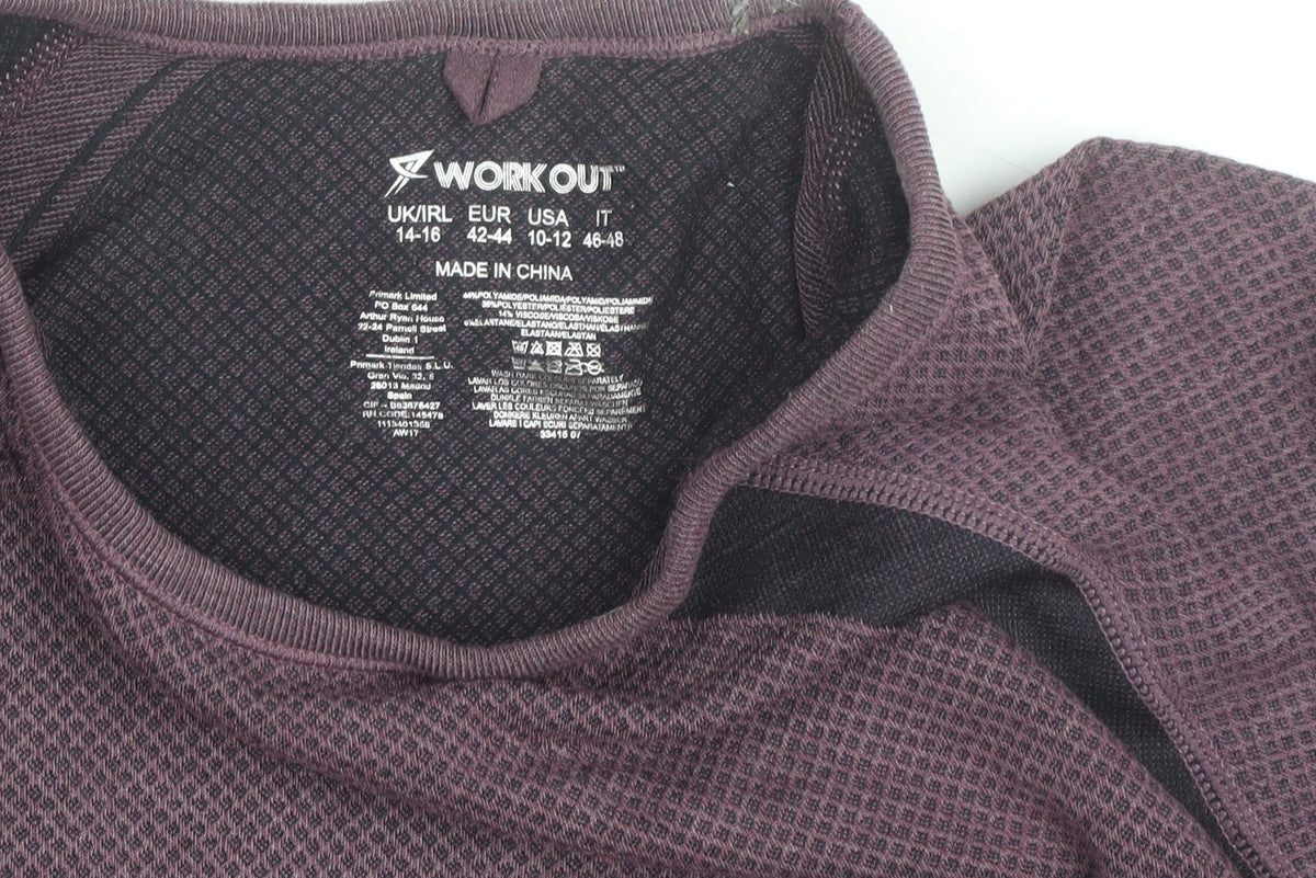 Primark Women Purple Long Sleeve Workout Top Size 16