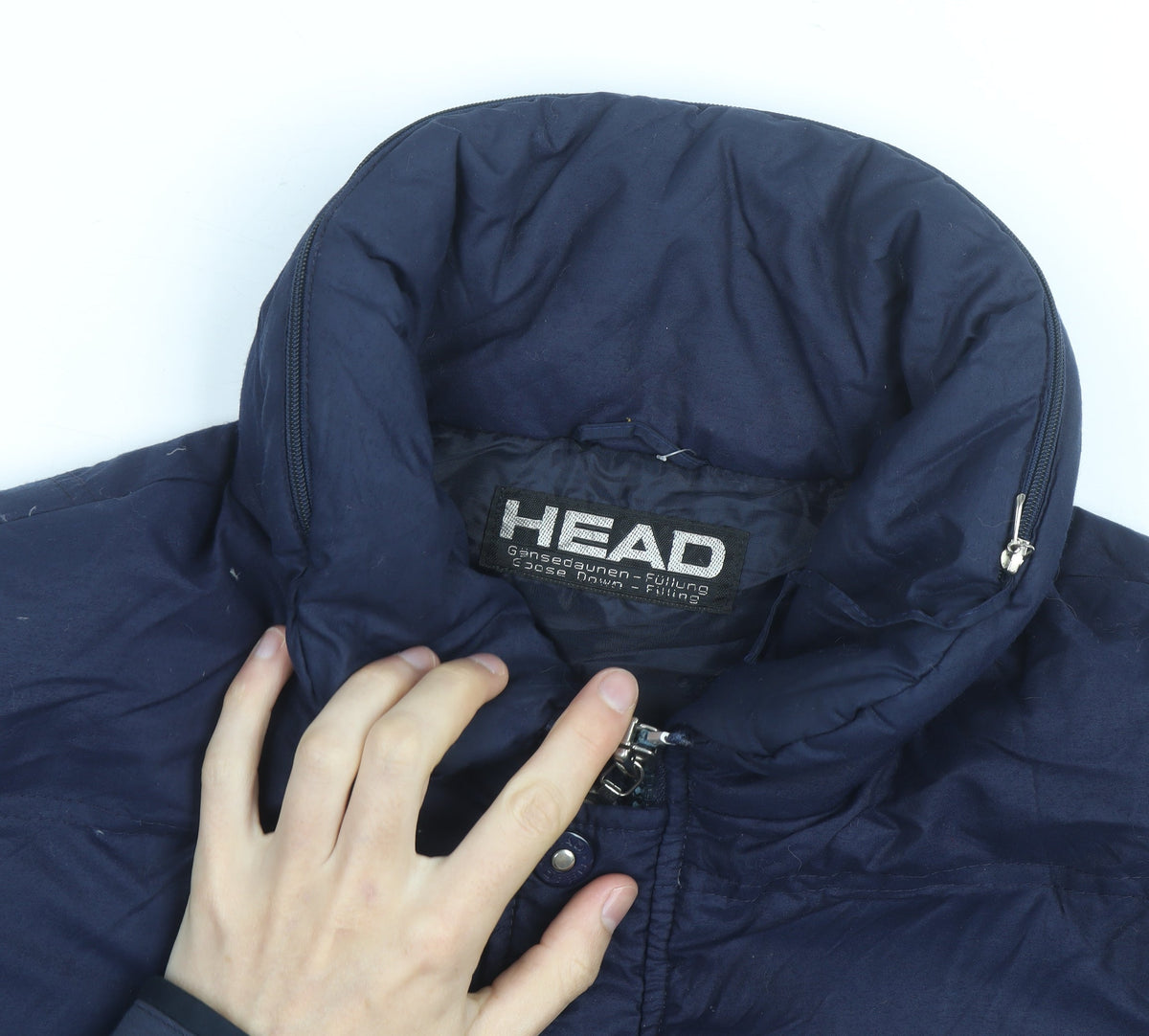 HEAD Men's Blue Puffer Jacket Size 50 Down Filled Winter Coat