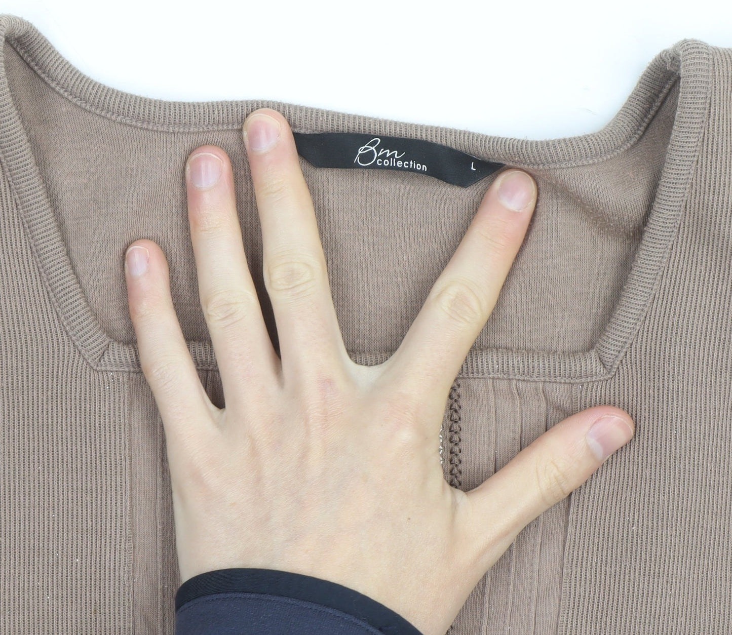 Bonmarché Womens Beige Henley Jumper L Long Sleeve Cotton Blend