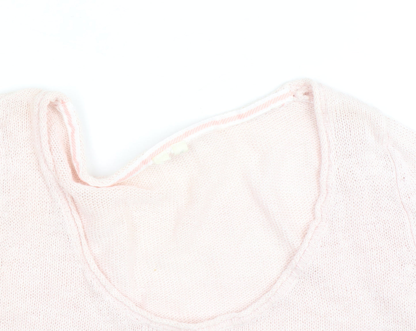 White Stuff Women's Pink Lightweight Scoop Neck Knit Jumper M