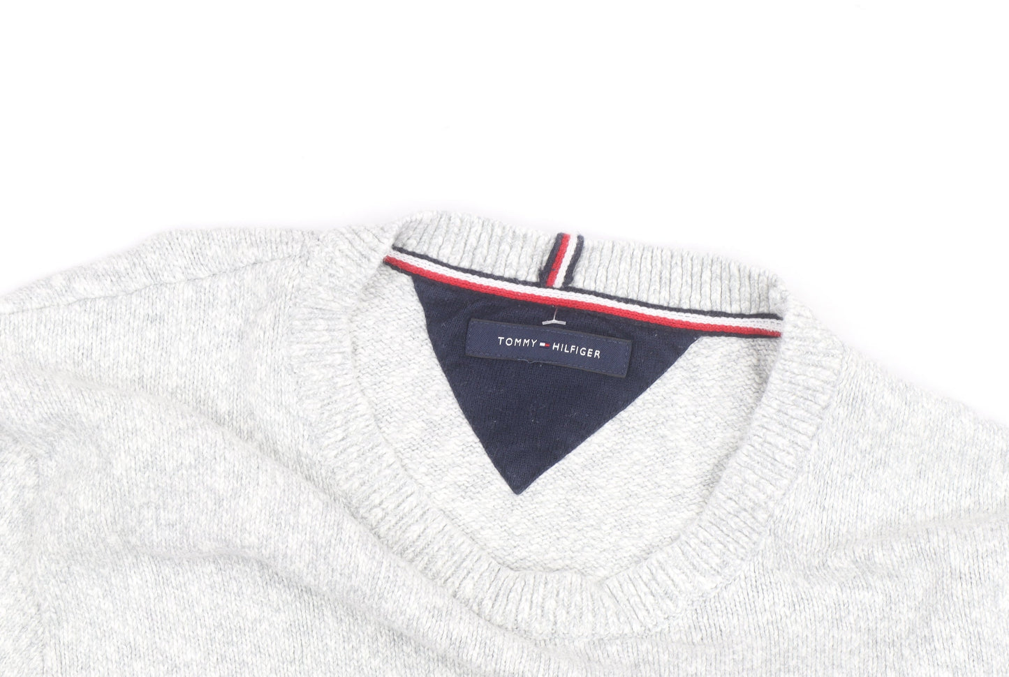 Tommy Hilfiger Men's Grey Cotton Wool Pullover Jumper Size L