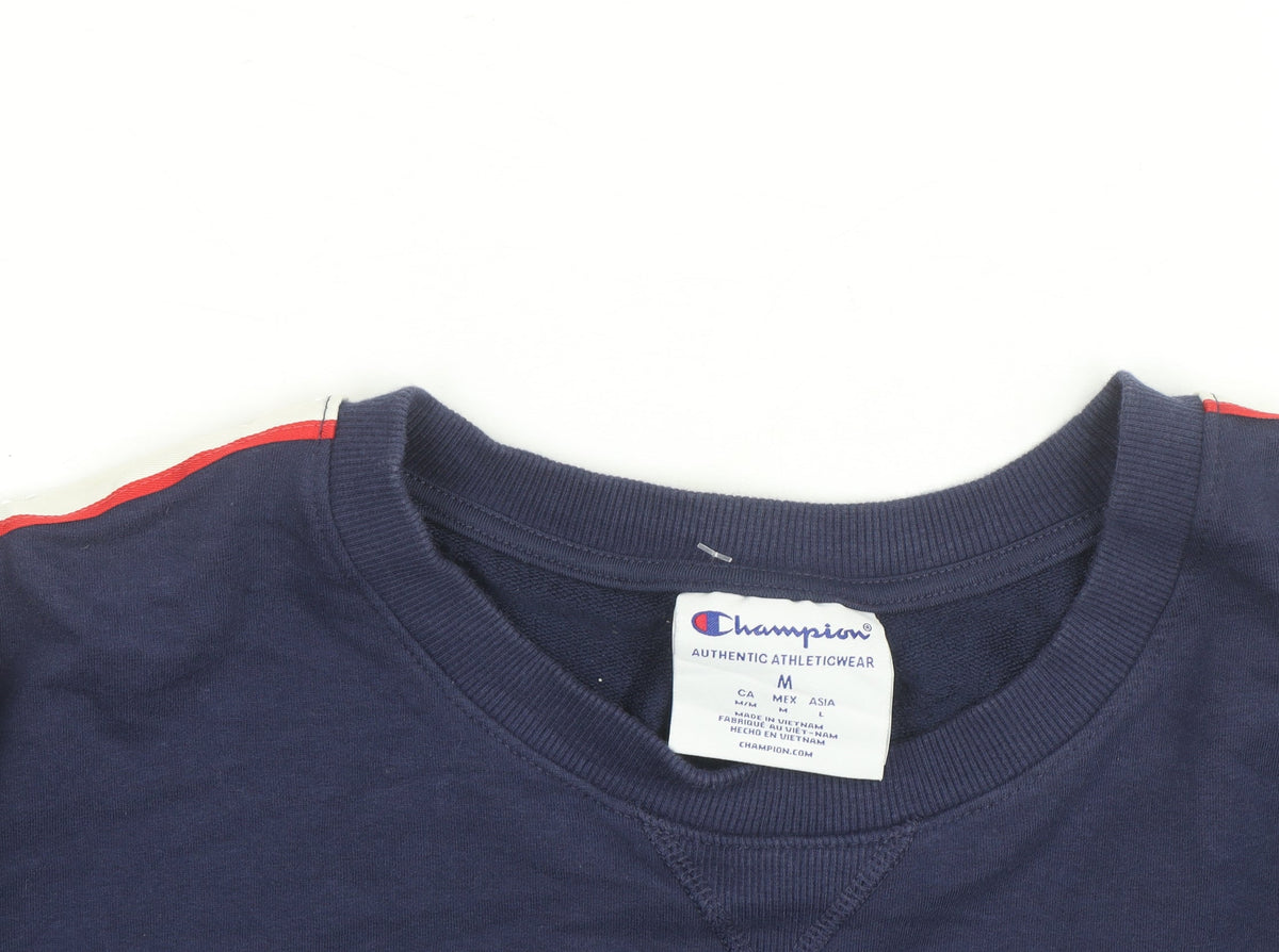 Champion Men's Blue Logo Pullover Sweatshirt Size M