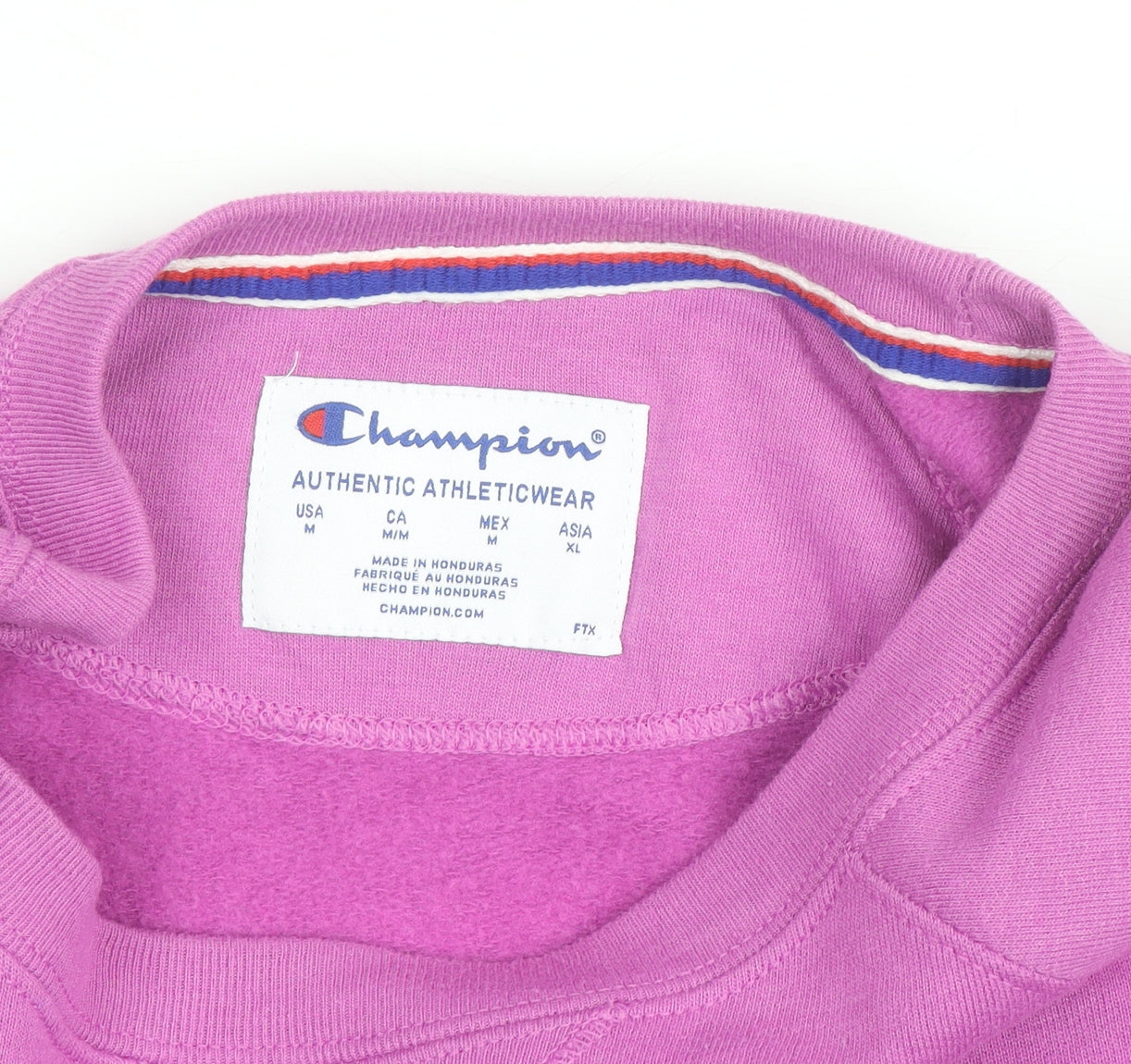 Champion Mens Purple Pullover Sweatshirt M Crew Neck Logo Athletic