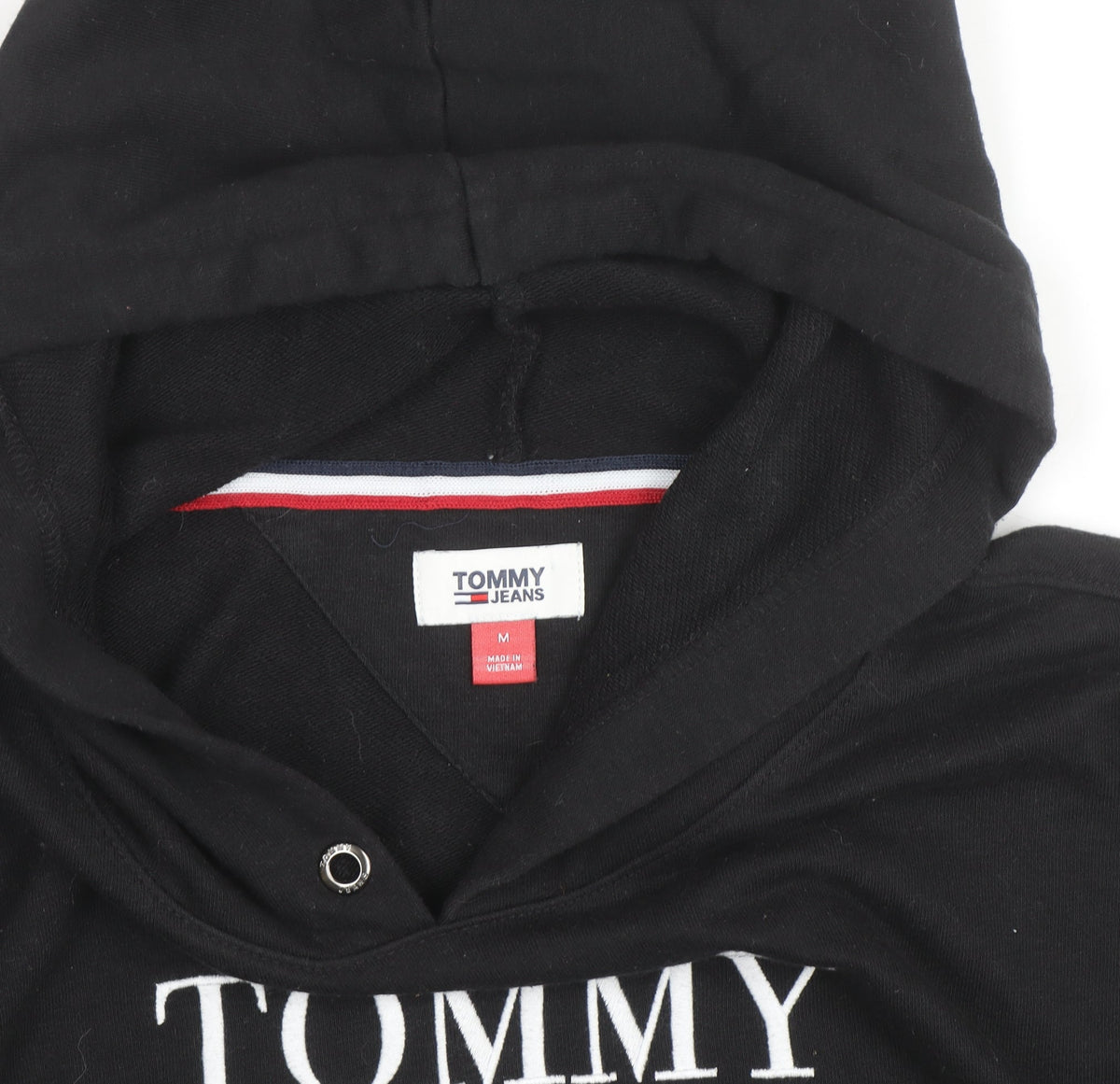 Tommy Jeans Men's Black Logo Pullover Hoodie Cotton M