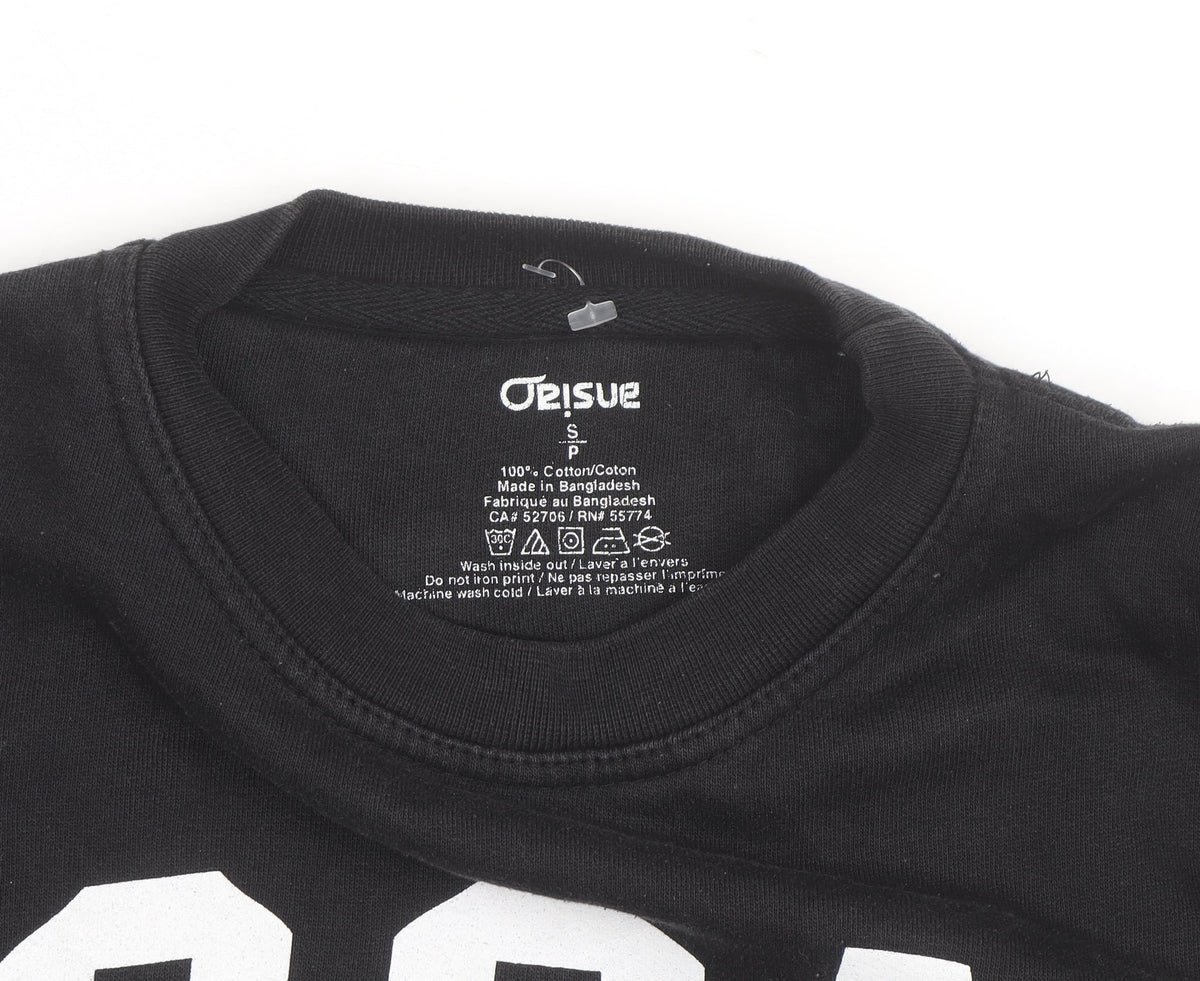Orisue Mens Black Pullover Graphic Sweatshirt Size S Streetwear