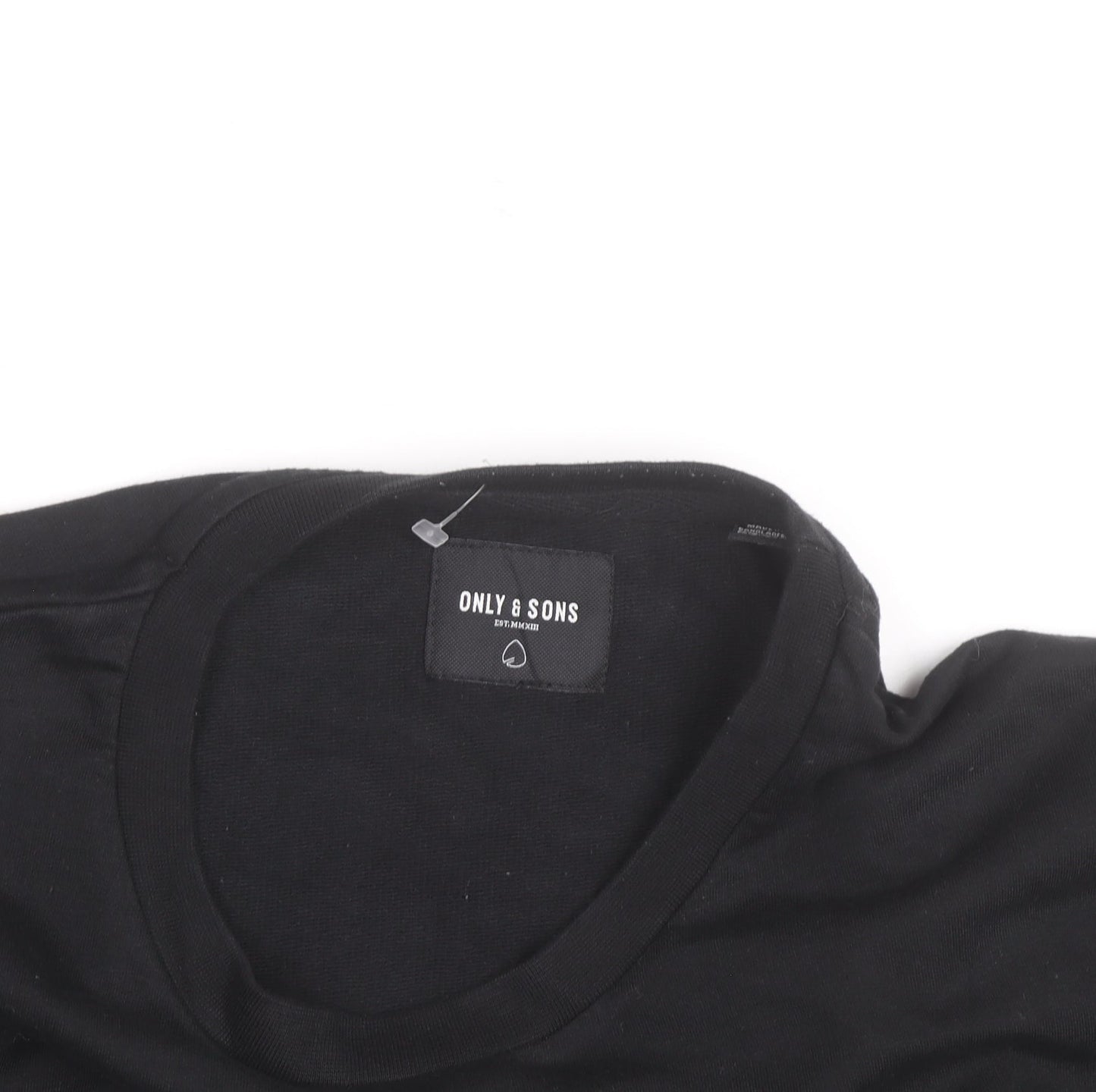 Only & Sons Men’s Black Graphic Dog Print Pullover Sweatshirt Size L
