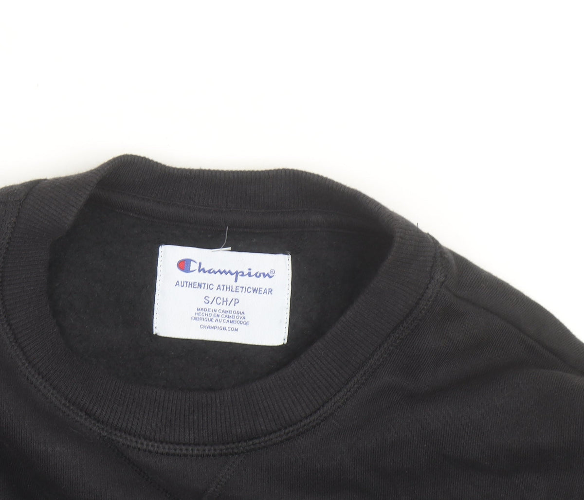 Champion Men's Black Logo Pullover Sweatshirt Size S