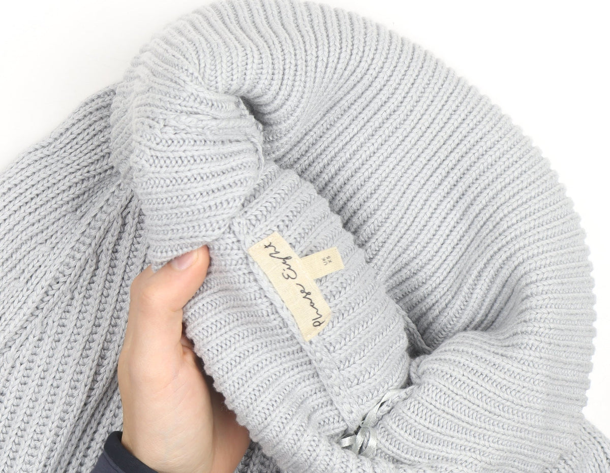 Brandy Melville Women Grey Roll Neck Long Sleeve Knit Jumper Size S
