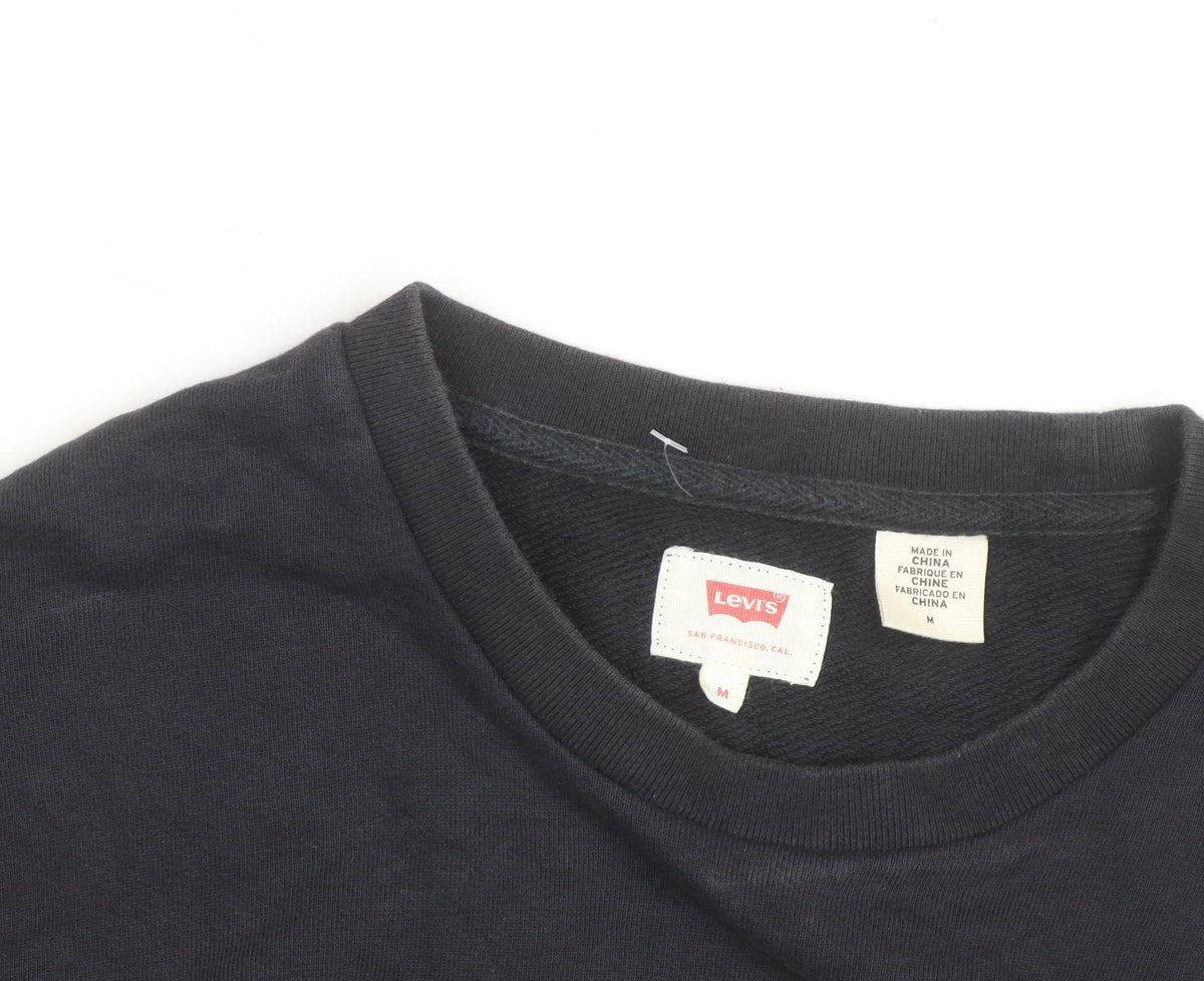 Levi's Men's Black Graphic Crew Neck Cotton Sweatshirt M